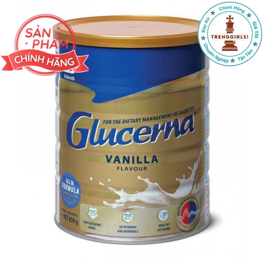 Sữa tiểu đường dạng bột Abbott Glucerna (850g) dành cho người tiểu đường ăn kiêng bồi bổ sức khoẻ của Úc