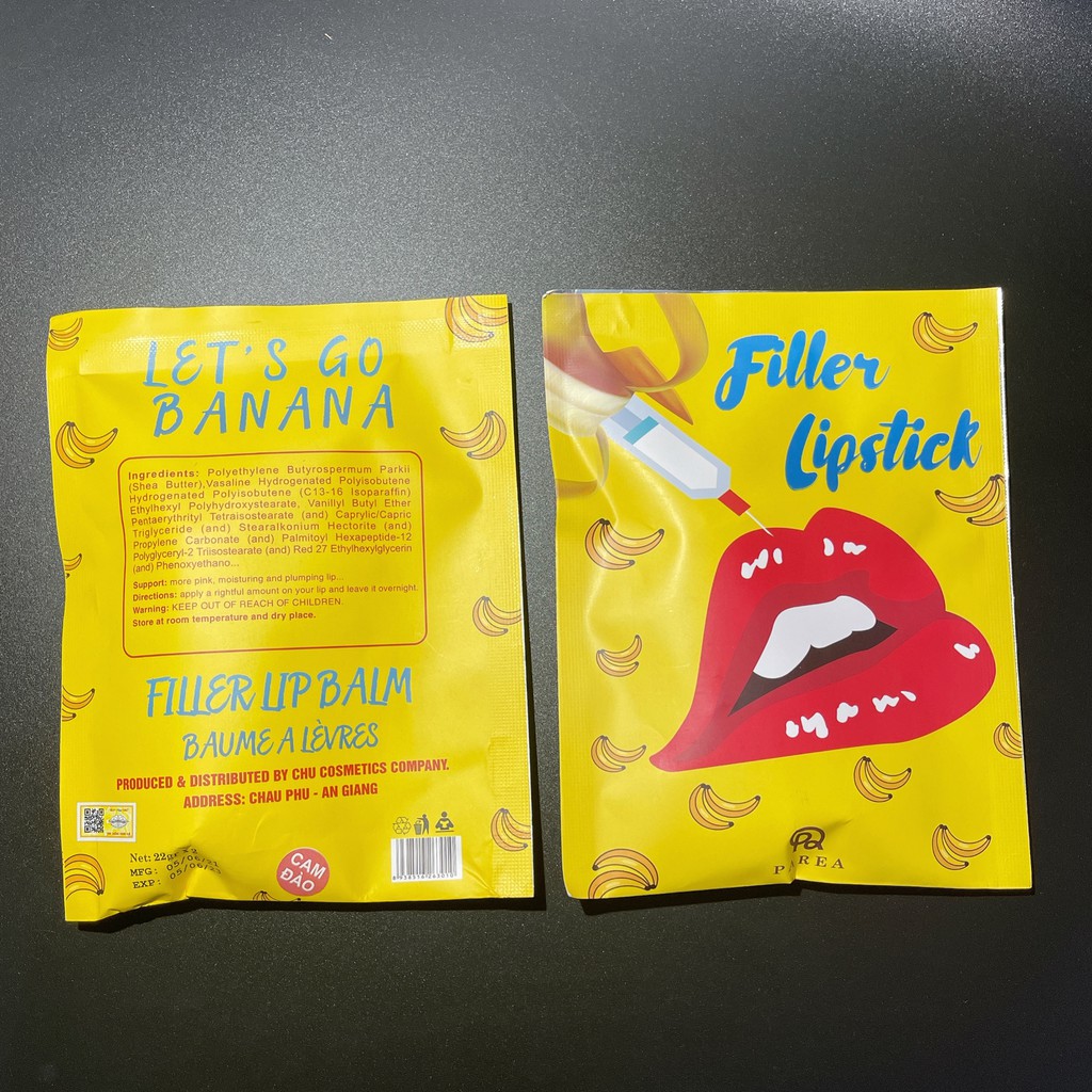 [CHÍNH HÃNG] Son Chuối Banana Filler Lipstick Collagen Cải Thiện Thâm Môi, Mờ Nhăn, Căng Mọng, Quyến Rũ