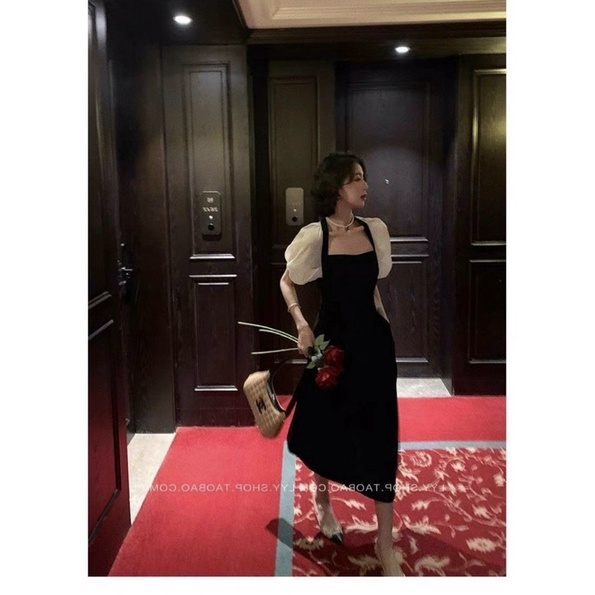 ĐẦM DỰ TIỆC MIDI TAY PHỒNG LIZ DRESS