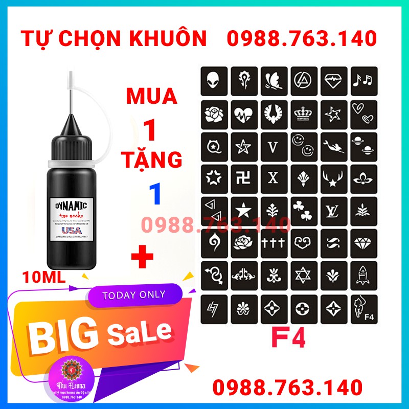 Hình xăm mini tạm thời các mẫu size nhỏ 0,5cm - 2,5cm tặng mực và khuôn