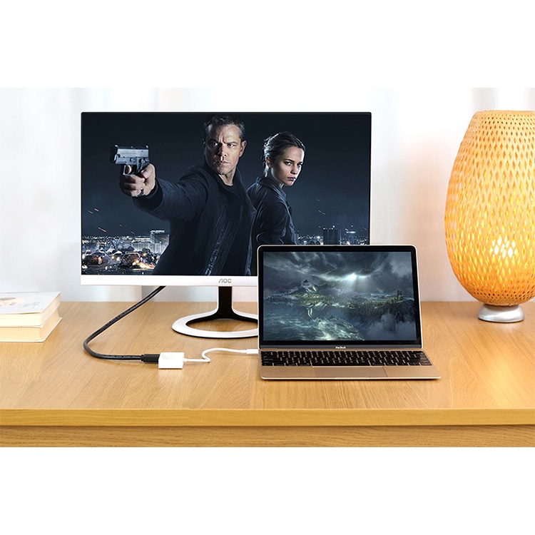 Cáp chuyển USB type C to HDMI và VGA full HD 3D 4Kx2K Ugreen 30843 - Hàng Chính Hãng