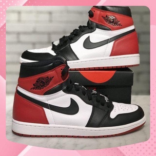 Giày Sneaker Jordan đỏ đen cao cổ 1, Giày Thể Thao JD đen đỏ cao nam nữ loại đẹp full boxbill