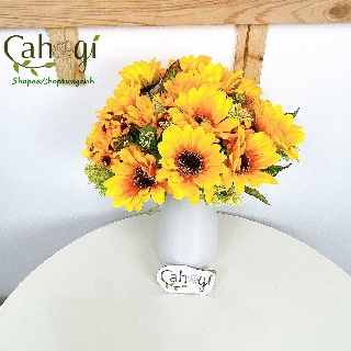 Hoa giả - chùm hướng dương phấn vàng