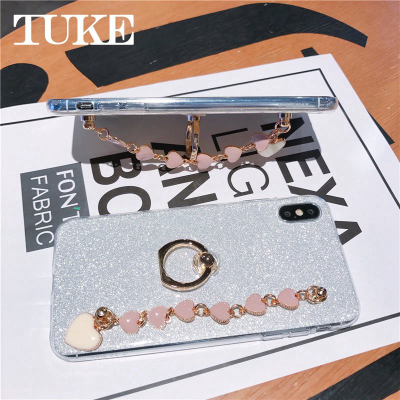 P45  Ốp Lưng Phối Kim Tuyến Nước Kèm Nhẫn Móc Ngón Tay Cho Samsung Galaxy Note 5 8 9 10 Plus Pro 5g On5 On7 S3 S4 Mini