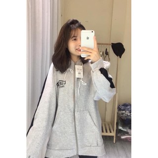 Áo khoác nỉ xám lue