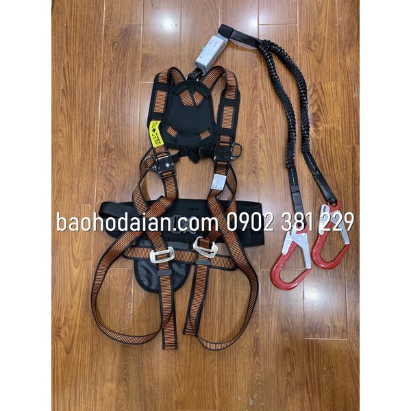 Dây an toàn thân Hàn Quốc kiểu Kujie 2 móc nhôm (dây đàn hồi)-đầy đủ phụ kiện