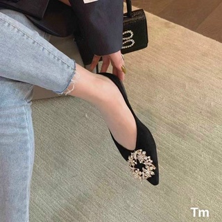 giày búp bê nơ đá vuông cao cấp