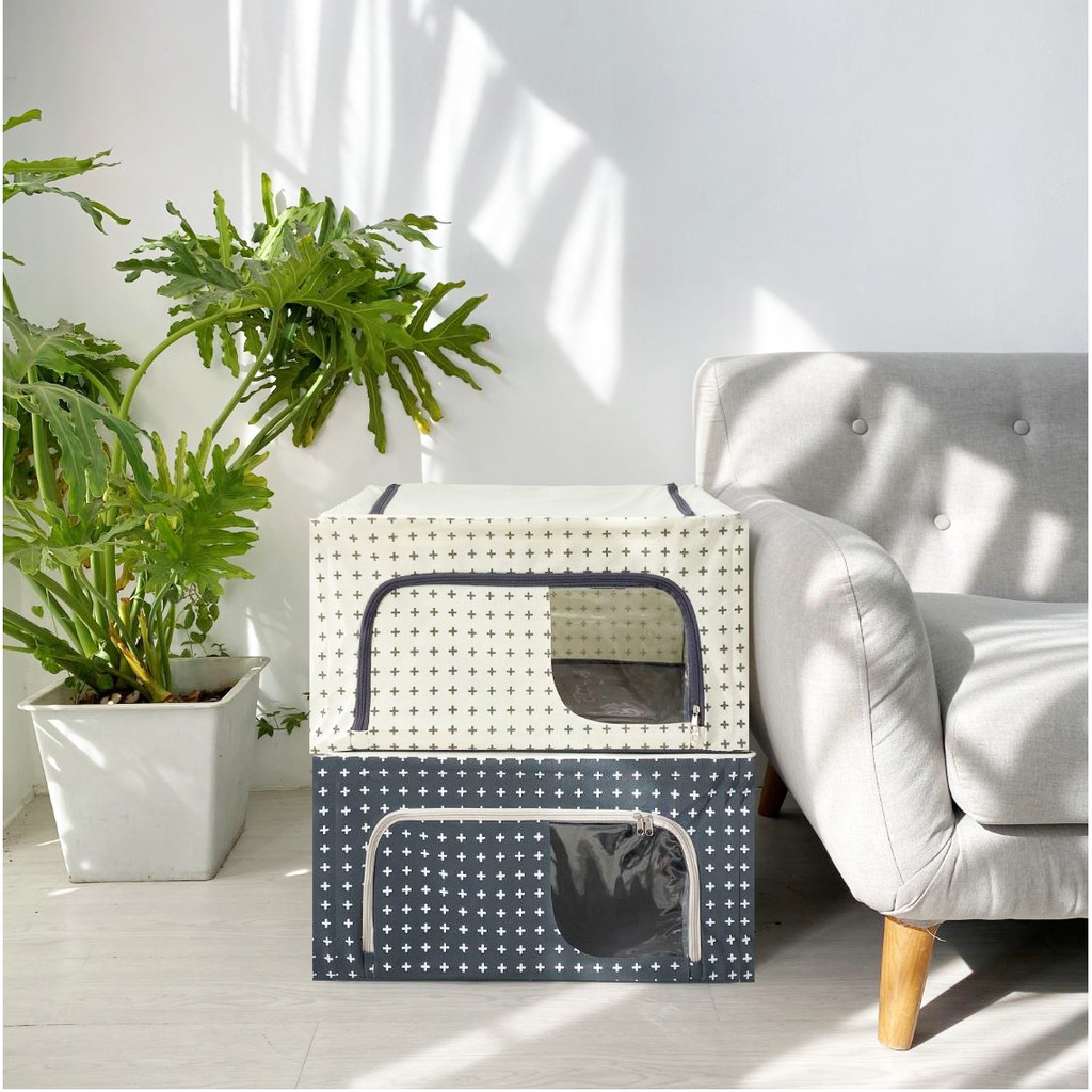 BIG SIZE -Túi Đựng Quần Áo Khung Thép 88L: 60x40x35  Morning House- Gấp gọn tiện lợi, bảo quản quần áo bền đẹp