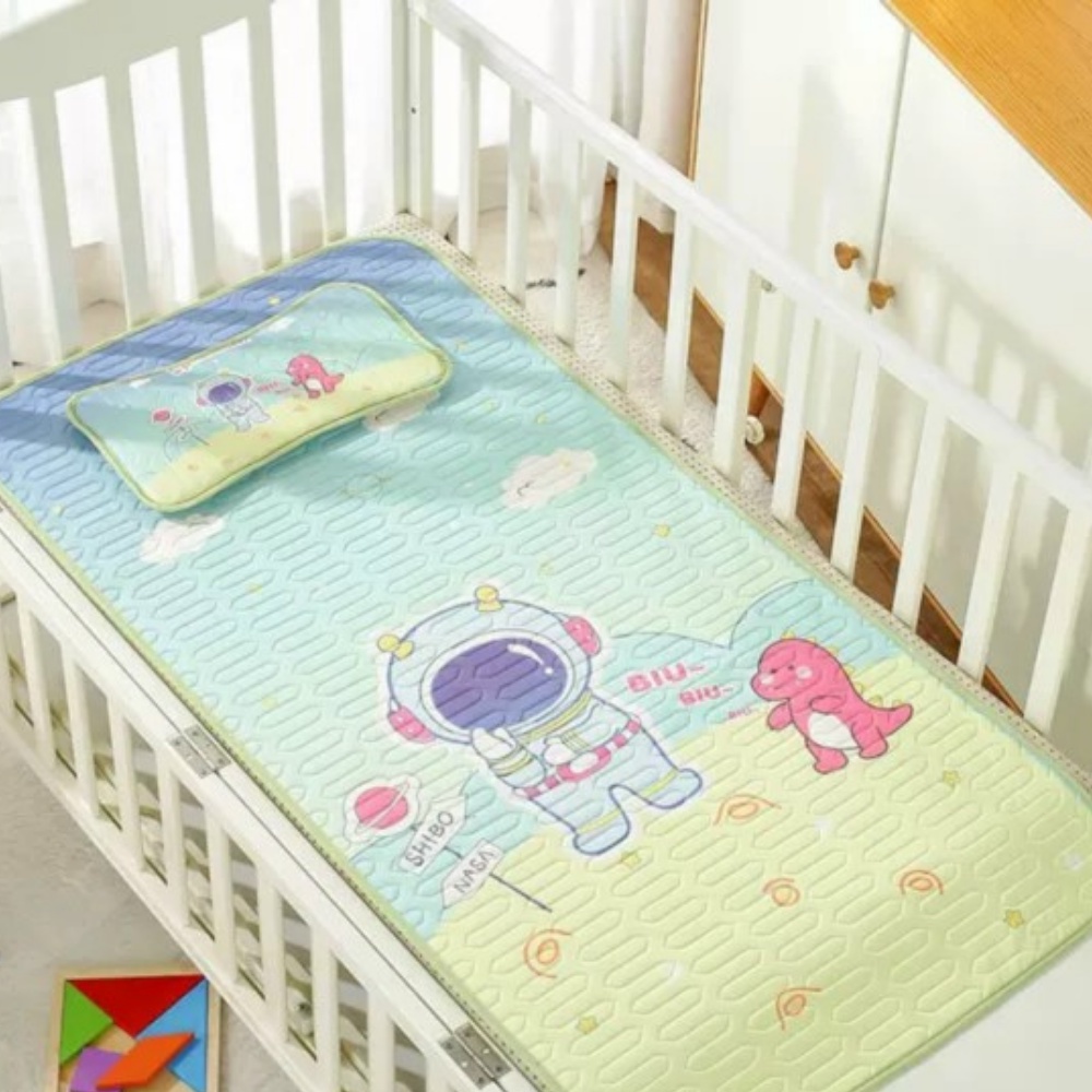 Set chiếu điều hòa cao cấp kèm gối cho bé, Chiếu điều hòa cao su non cho bé thông hơi, thoáng khí