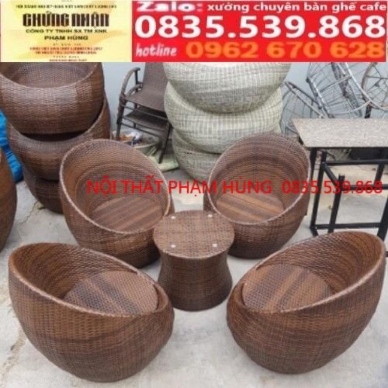Ghế sofa mây, nhựa giã mây thiết kế đa dạng , bộ bàn ghế sofa cafe mây
