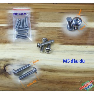 Bộ 10 ốc inox M5 5mm lục giác chìm