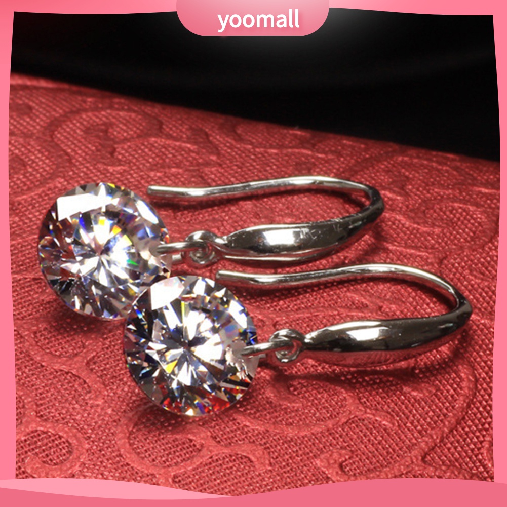 Yomall♡ Bông Tai Mạ BạC ĐíNh Đá ThờI Trang