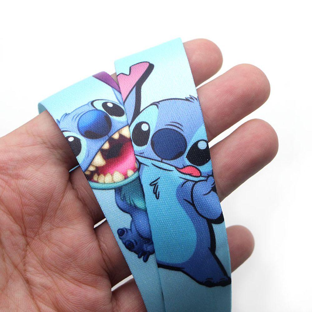 Dây Đeo Thẻ ID / Chìa Khóa Họa Tiết Hoạt Hình Stitch Dễ Thương DIY