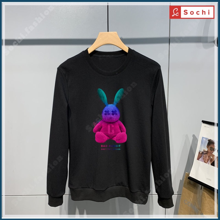 Áo nam tay dài, áo thu đông nam Sochi chất nỉ mềm mịn mã SW68.2 in Thỏ Rabbit C