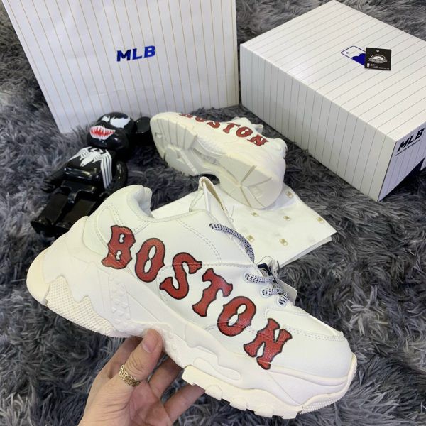 Giày Sneaker MLB Boston Nữ Đế 2 Lớp, Giày MLB Boston Tăng Chiều Cao 4cm Hàng Cao Cấp Full Box