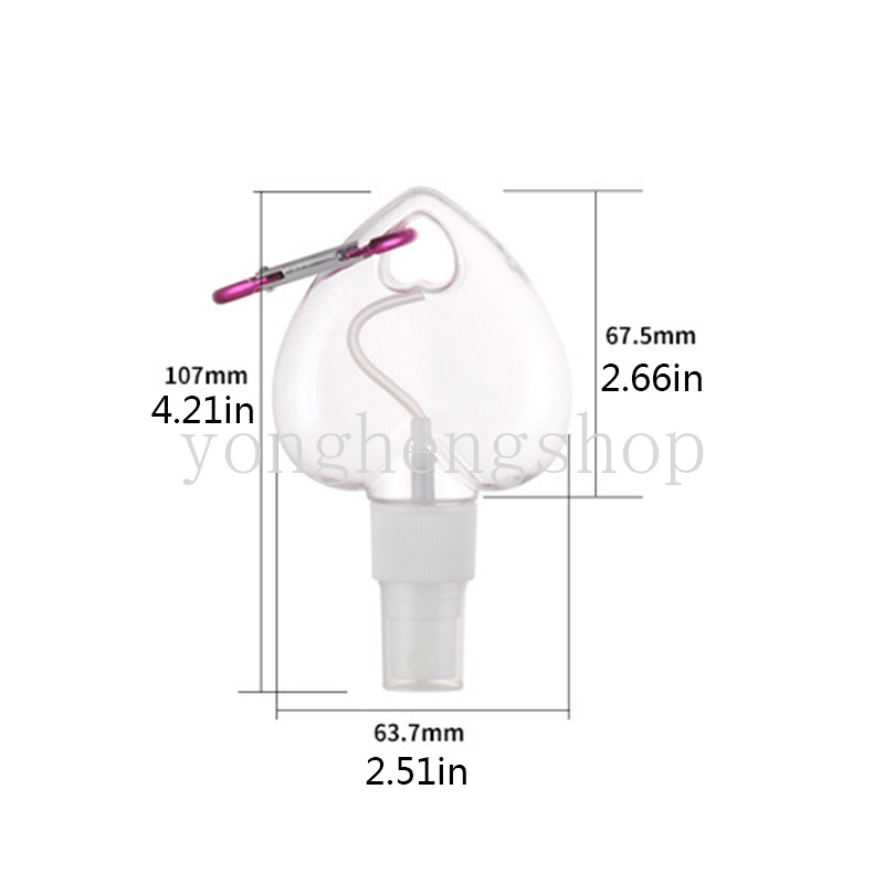 Bình rỗng hình trái tim đựng dung dịch rửa tay 50ml có móc khóa