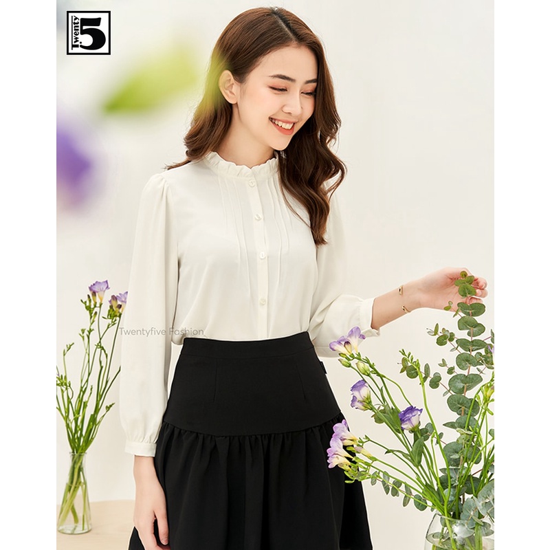 Áo sơ mi nữ cổ xếp li Twentyfive N1011