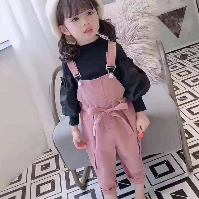 Set yếm kaki kèm áo tay bồng cho bé váy das và váy tiểu thư cho bé