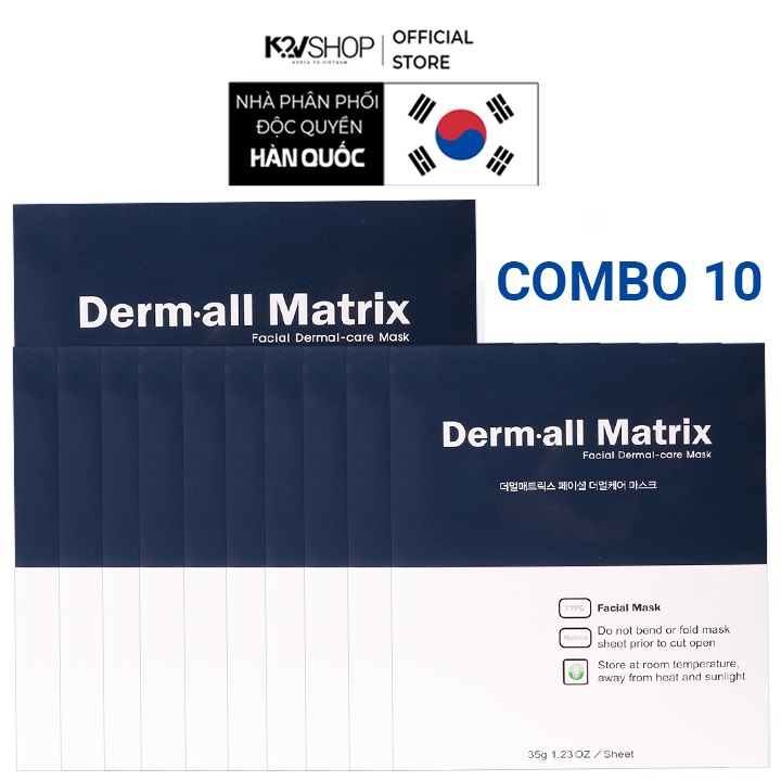 Mặt nạ dưỡng trắng da cao cấp DERMALL MATRIX (Combo 10 hộp x 4 miếng 35g)