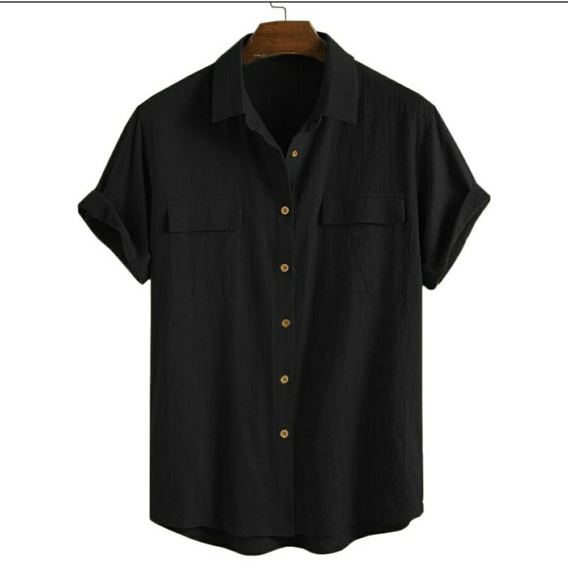 Áo Đũi Nam Cổ Bẻ Sơ Mi Đũi Áo Ngắn Tay Nam có cổ túi hộp Hana AD18 | BigBuy360 - bigbuy360.vn