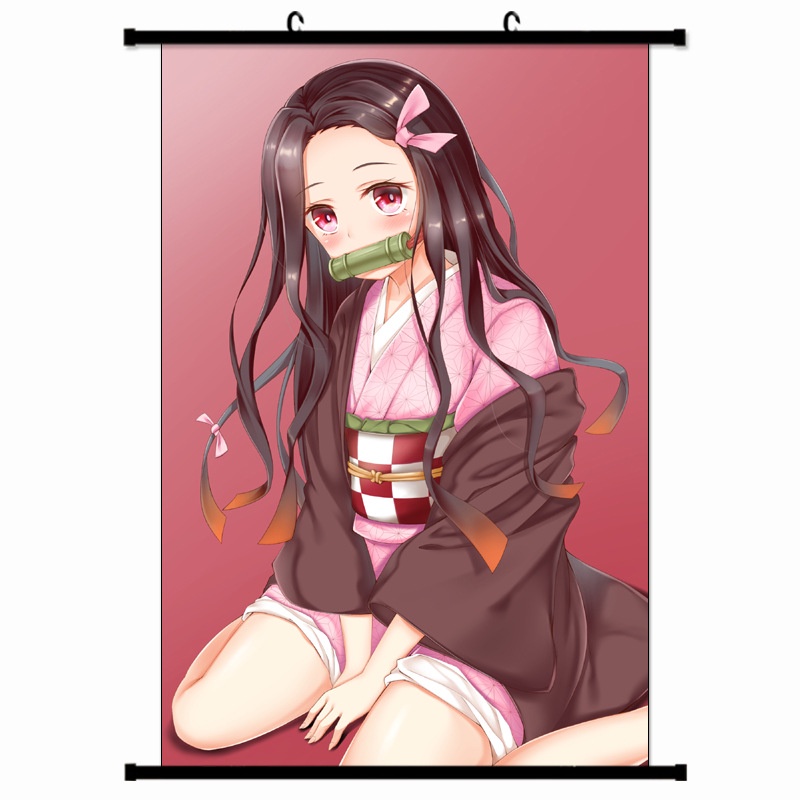 Poster vải  Yaiba Kimetsu Demon Sayler Tanjirou Nezuko  Zenitsu Shinobu Kanae Kyoujurou