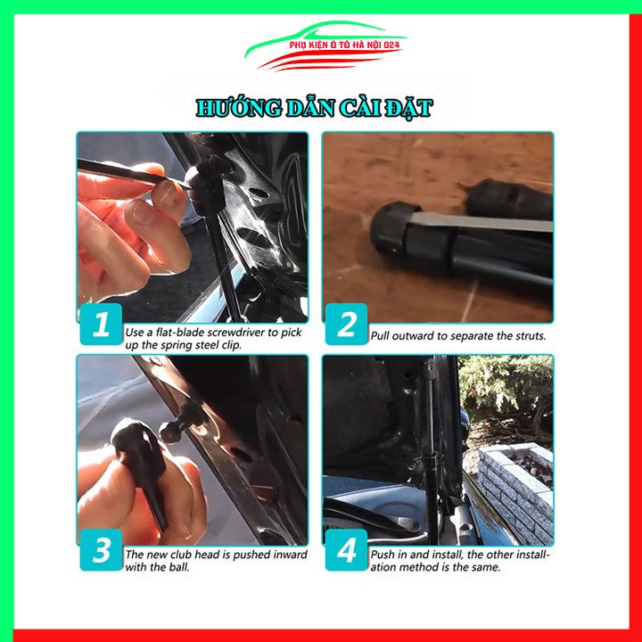 Bộ ty thủy lực ben hơi chống nắp capo Acura TL 2004-2008 tự động kèm phụ kiện lắp