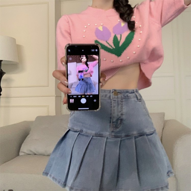 Áo thun dệt kim ZHELIHANGFEI tay ngắn dáng rộng hợp thời trang dễ phối đồ