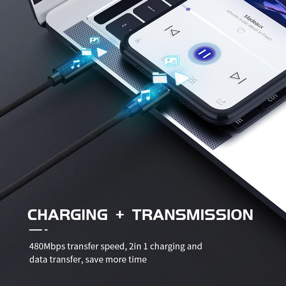 CHOOKEY Dây Cáp Sạc Nhanh USB Loại C Sang Micro USB 1M QC4.0 Cho Samsung Xiaomi Huawei