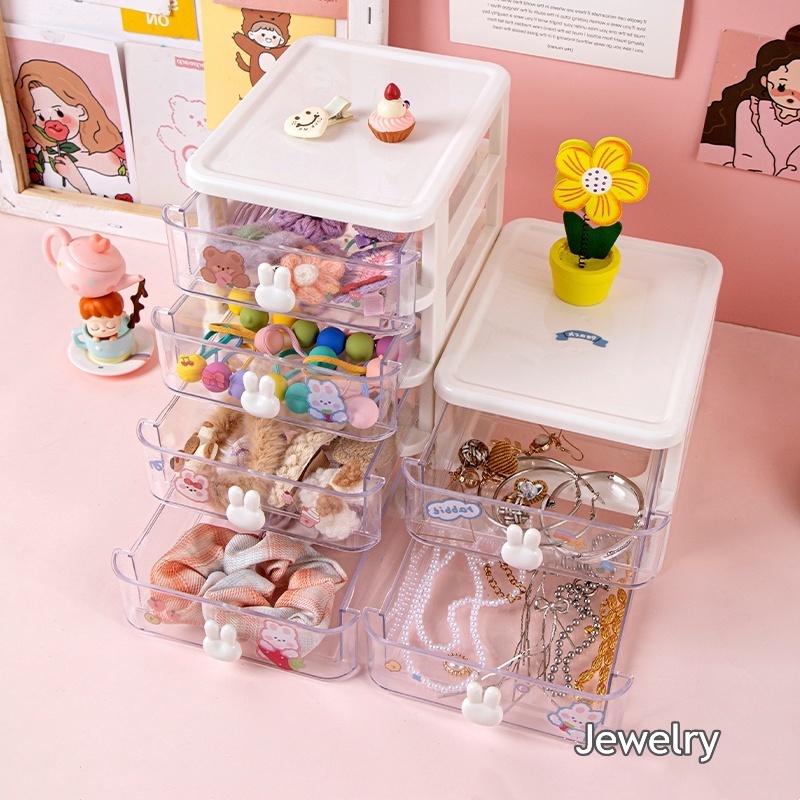 Hộp Đựng Đồ Dùng Nhiều Tầng / Đồ Dùng Để Bàn Dày Dặn Chống Bụi Bẩn Tiện Dụng