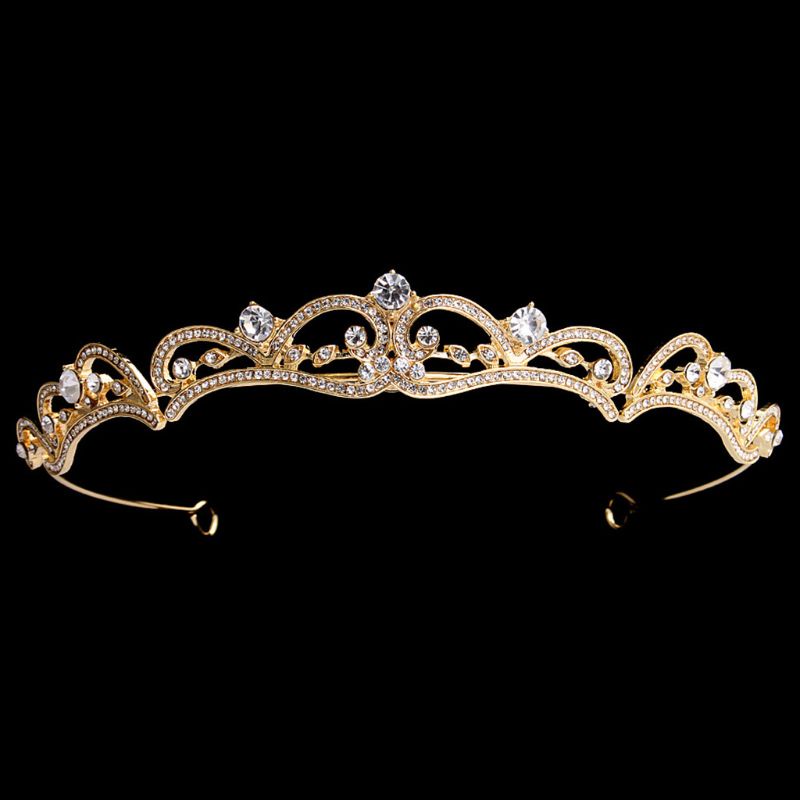 Vương Miện Cài Tóc Đính Đá Pha Lê Phong Cách Hoàng Gia Vintage Cho Cô Dâu