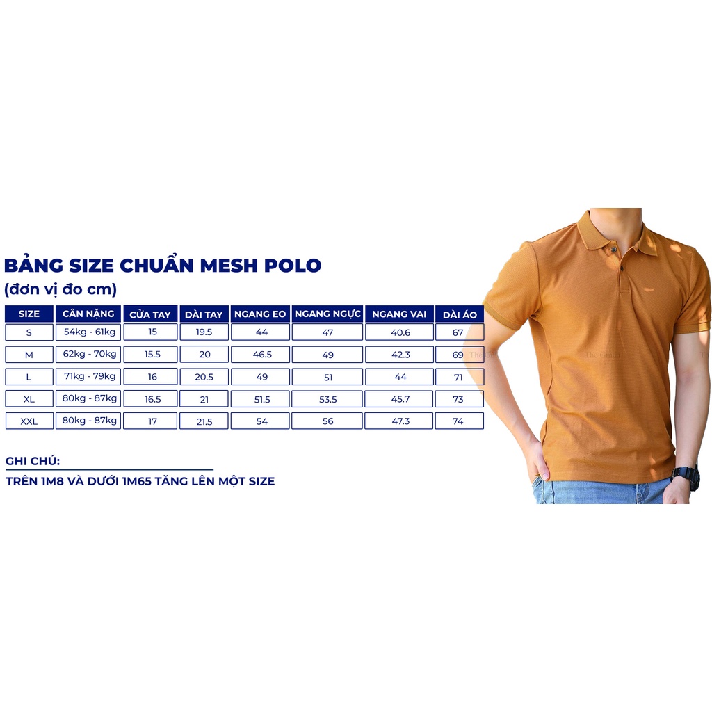 [Giảm 10% Mã SKMLTSM12] Áo Polo nam The GMEN Mesh Polo Shirt 100% cotton dày dặn, chuẩn form, giá tốt | BigBuy360 - bigbuy360.vn