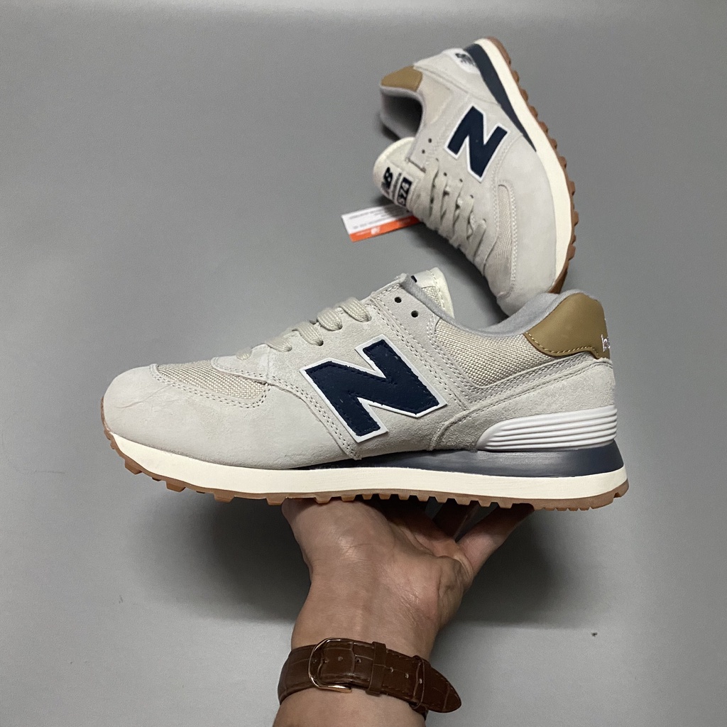 (Video cận cảnh) Giày sneaker nb Xám gót nâu chữ xanh than, full box, bill