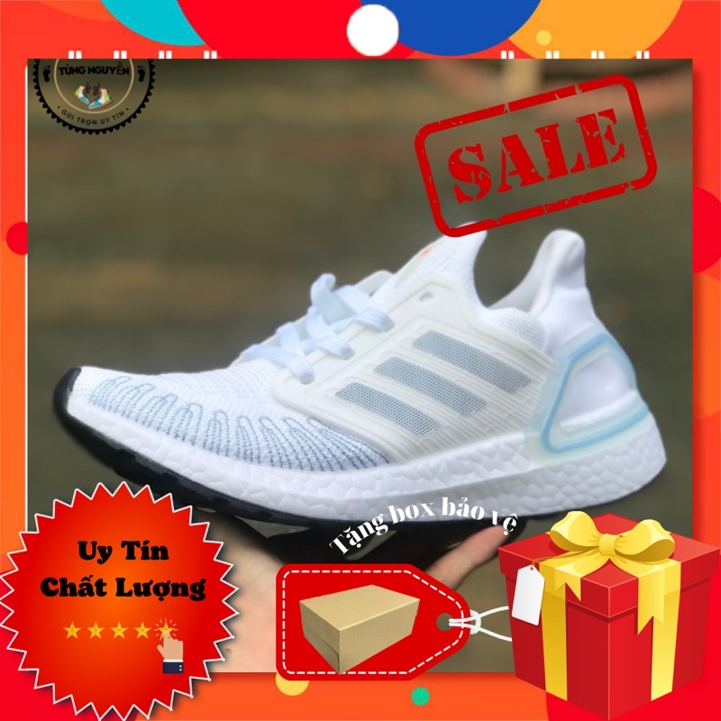 Ub 6.0 trắng xanh, giày sneaker thể thao, chạy bộ êm ái, đế boost 11