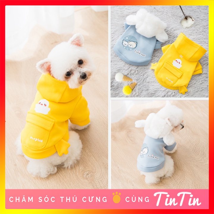 Quần Áo Cho Chó Mèo Thú Cưng Dáng Hoodie Mũ Hình Thú #Tintin Pet Store