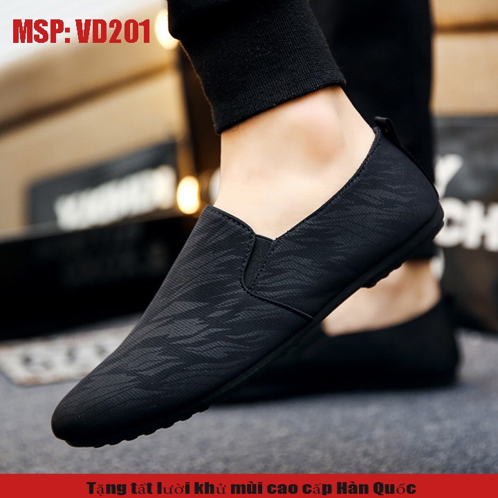 ( TẶNG TẤT LƯỜI NAM ) - GIÀY LƯỜI VẢI MÀU ĐEN : MSP - VD2011 | BigBuy360 - bigbuy360.vn
