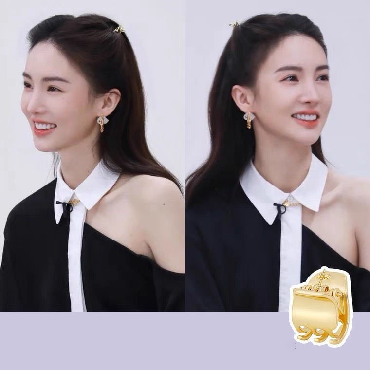 Set 2 kẹp mái càng cua 5 răng mini 1cm kim loại cá tính cho nữ K20