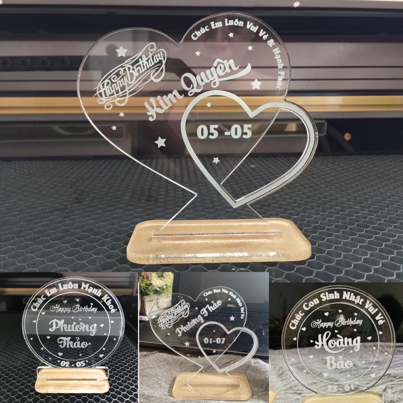 Quà chúc mừng sinh nhật khắc theo yêu cầu phù hợp để tặng người thân bạn bè mẫu trái tim. | BigBuy360 - bigbuy360.vn
