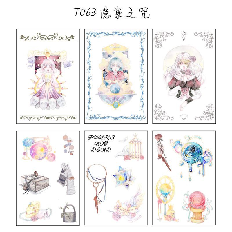 STICKER BULLET JOURNAL TRANG TRÍ SỔ TAY DỄ THƯƠNG BỘ 6 TẤM