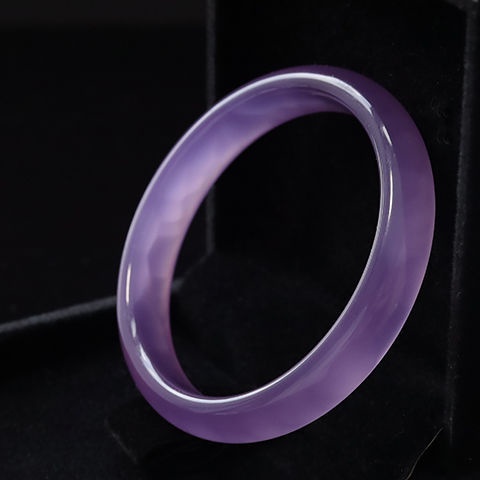 ﹉Vòng tay mã não mịn, các loài băng tự nhiên tinh khiết, đá chalcedony màu tím hoàng gia, dải rộng thời trang dành cho p