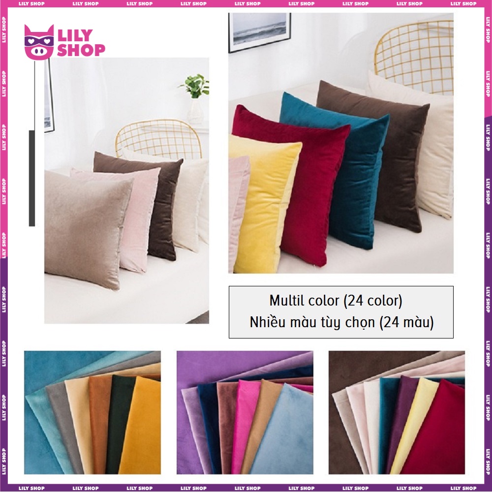 Vỏ Gối Vuông  Sofa Tựa Lưng Vải Nhung Velvet TPCVE1