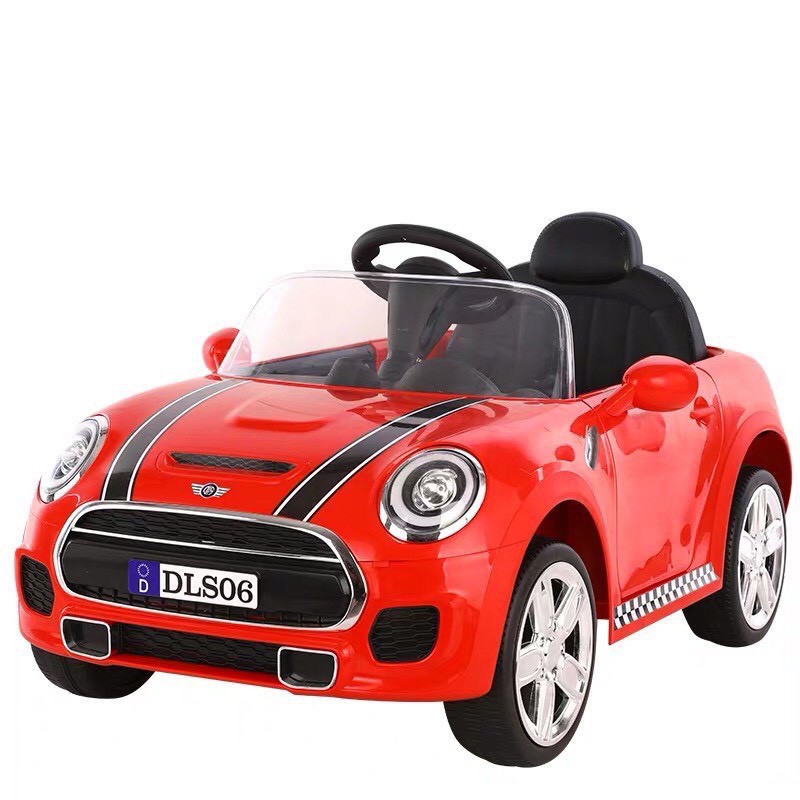 Ô tô xe điện MINI COOPER DLS06 đồ chơi cho bé đạp ga vận động 1 chỗ 2 động cơ (Đỏ - Hồng - Trắng)