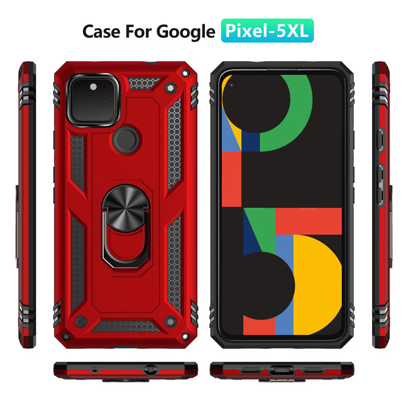 Ốp điện thoại Lekaari có nhẫn đỡ từ tính cao cấp cho Google Pixel 5 Xl 4a 5g 4 3a