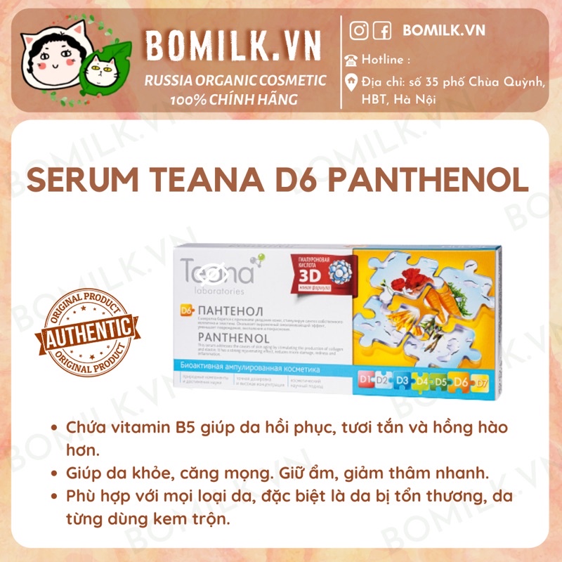 Serum D6 Panthenol - Phục hồi, mờ thâm