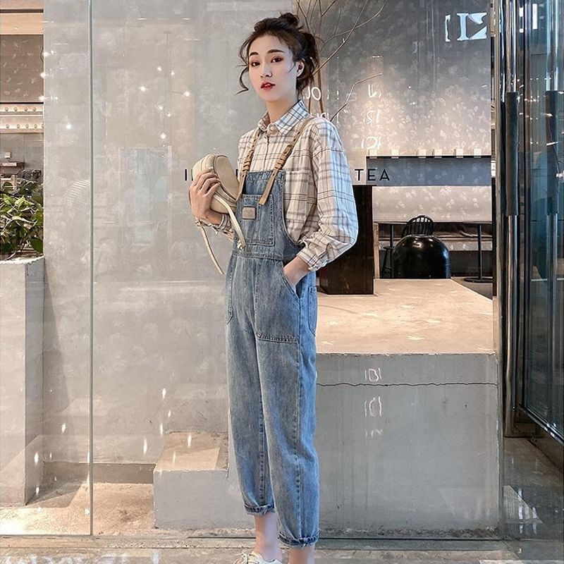 Quần Yếm Size S-2xl Phong Cách Hàn Quốc Cho Nữ✨ Quần Yếm Jean Dáng Ôm Thời Trang Dành Cho Học Sinh