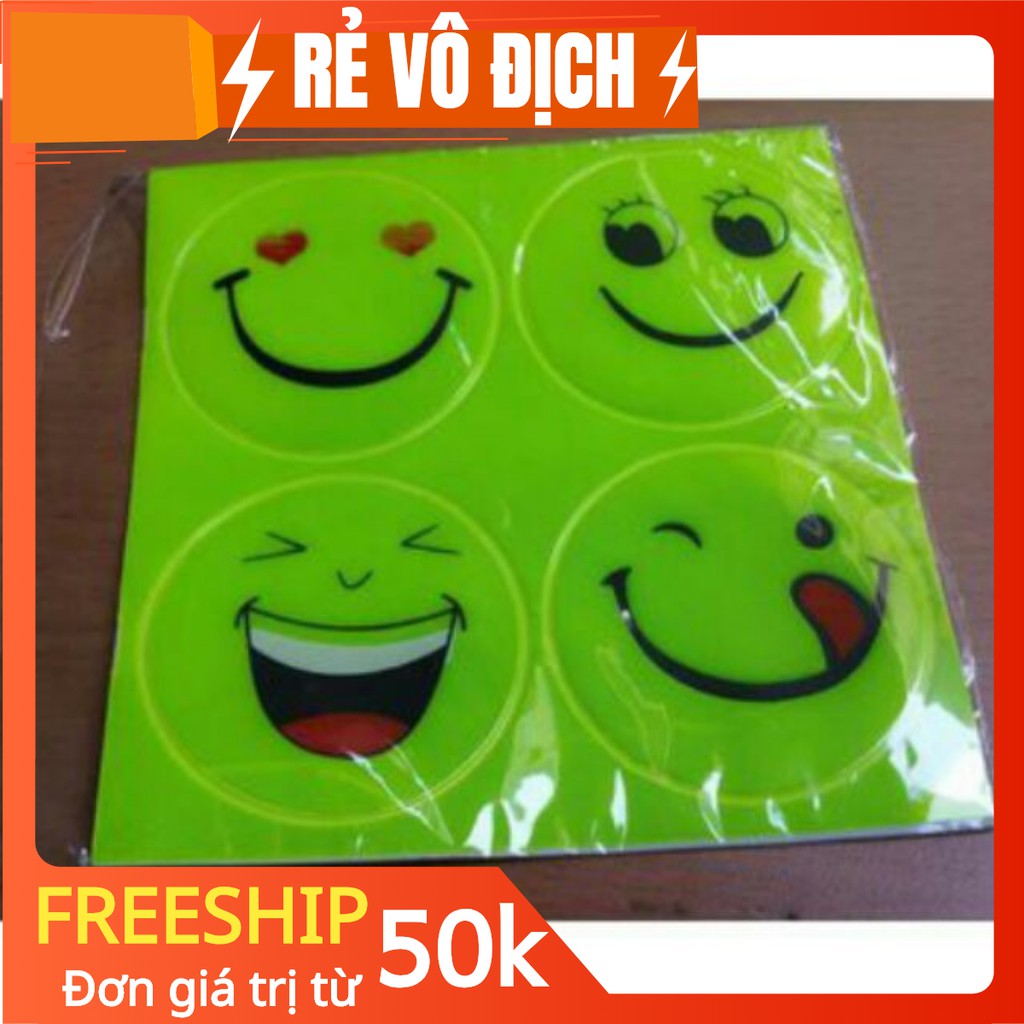 [RẺ VÔ ĐỊCH] Miếng dán phản quang mặt cười 1 bộ 4 miếng