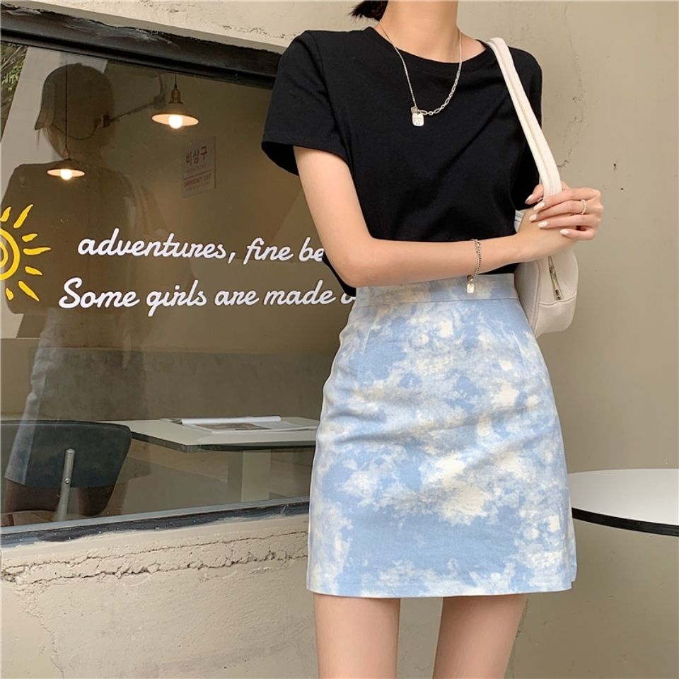 Chân Váy Chữ A Lưng Cao Màu Nhuộm Thời Trang Mùa Hè 2022