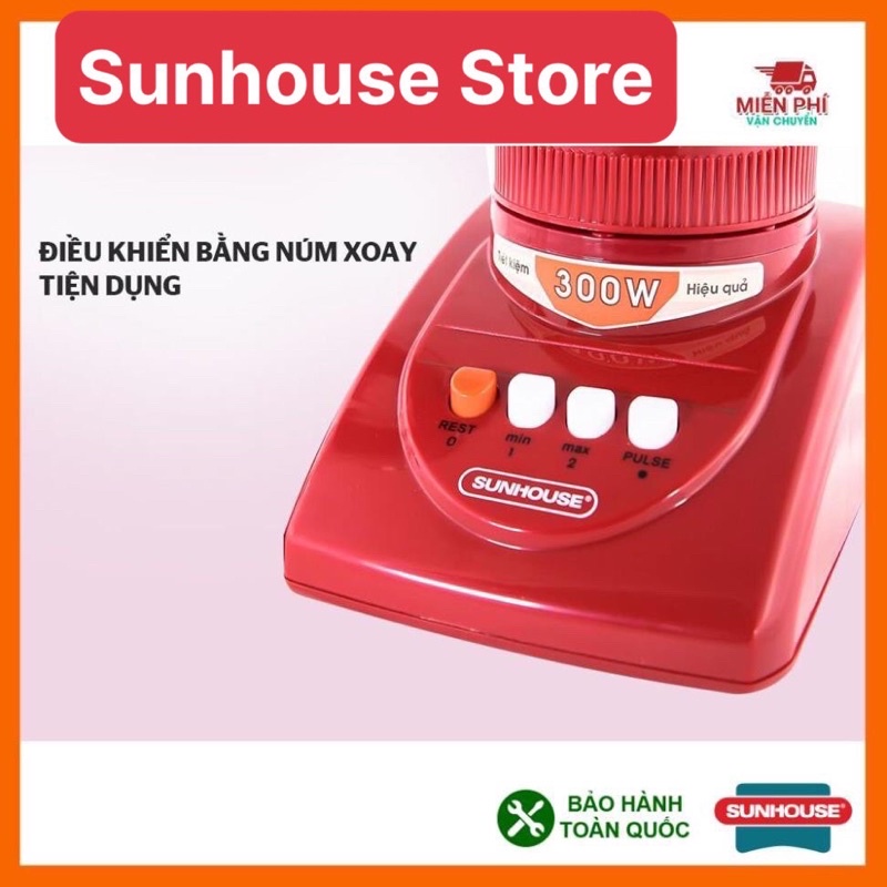 MÁY XAY SINH TỐ SUNHOUSE SHD5115, BẢO HÀNH TOÀN QUỐC, MÁY XAY SINH TỐ CỐI THỦY TINH, LƯỠI DAO SẮC BÉN