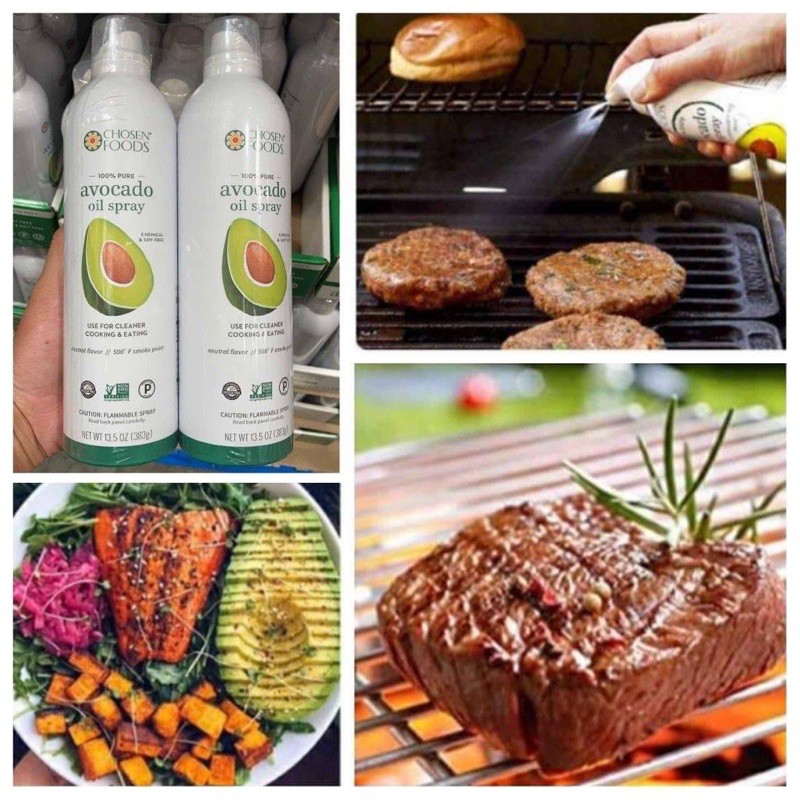 Dầu quả bơ Avocado Oil Chosen Foods dạng xịt