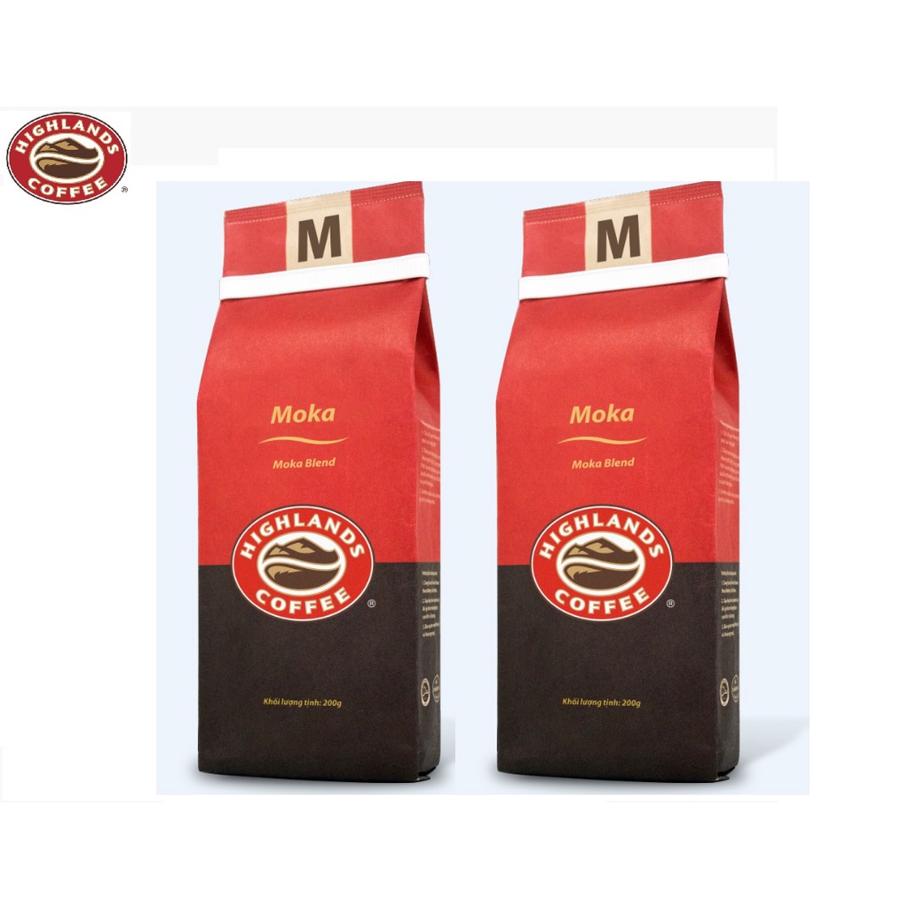 [SenXanh Emart] Combo 2 gói Cà phê Rang xay Moka Highland Coffee 200g