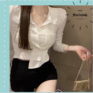 Áo Khoác Cadigan Len Mỏng Dài Tay